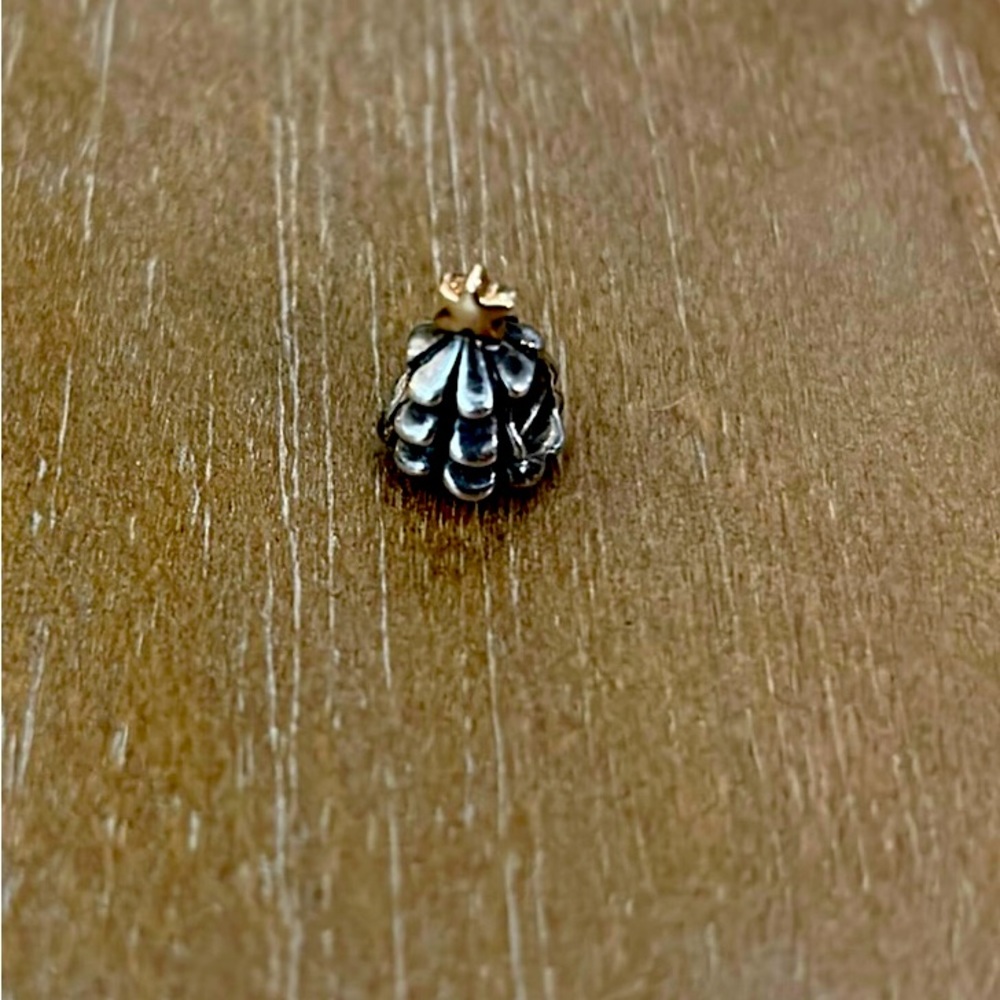 Authentic Pandora, two-tone, sterling, silver and 14K gold Christmas tree charm